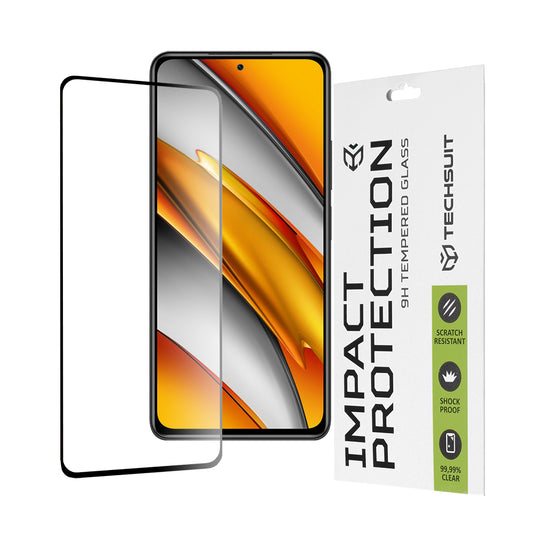 Προστατευτική μεμβράνη οθόνης Techsuit για Xiaomi Poco F3 / Mi 11i, Ασφαλισμένο γυαλί, Full Glue, 111D, Μαύρο
