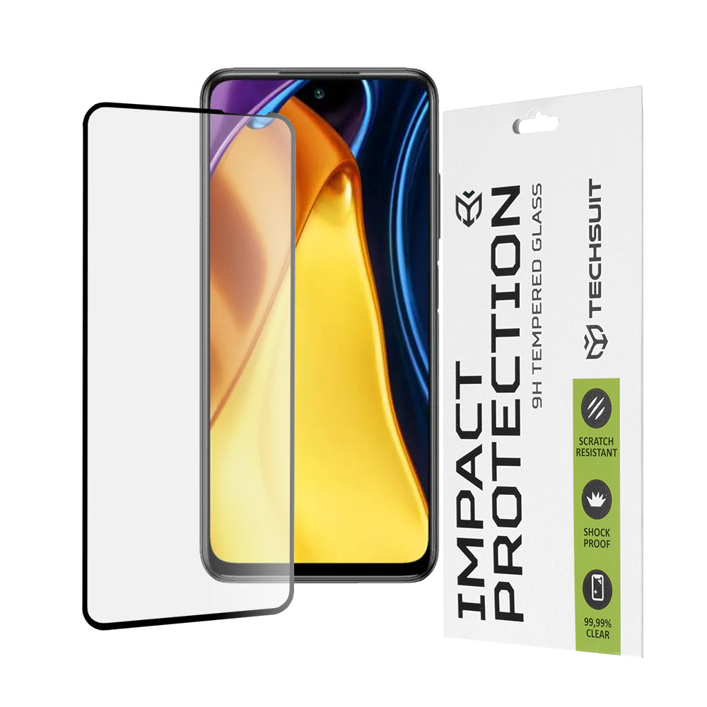 Προστατευτική μεμβράνη οθόνης Techsuit για Xiaomi Poco M3 Pro 5G / Redmi Note 10 5G, Ασφαλισμένο γυαλί, Full Glue, 111D, Μαύρο