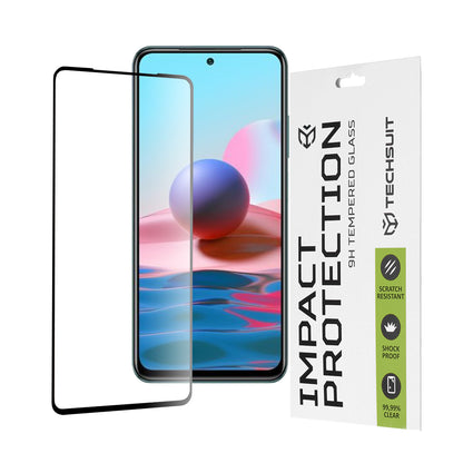 Προστατευτική μεμβράνη οθόνης Techsuit για Xiaomi Poco M5s / Redmi Note 10S / Note 10, Ασφαλισμένο γυαλί, Full Glue, 111D, Μαύρο