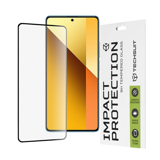 Προστατευτική μεμβράνη οθόνης Techsuit για Xiaomi Redmi Note 13 5G, Ασφαλισμένο γυαλί, Full Glue, 111D, Μαύρο