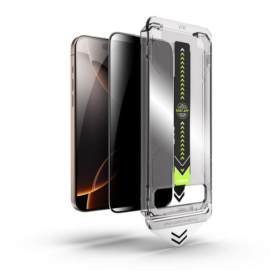 Privacy Screen Protector Techsuit TitanGlass for Apple iPhone 16 Plus / 15 Plus, Tempered Glass, Full Glue