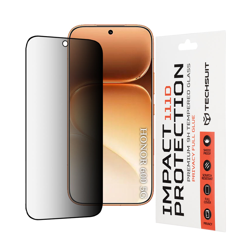 Προστατευτική μεμβράνη Privacy Techsuit για Honor 600 Pro / 600, Ασφαλισμένο Γυαλί, Πλήρης Κόλλα, 111D
