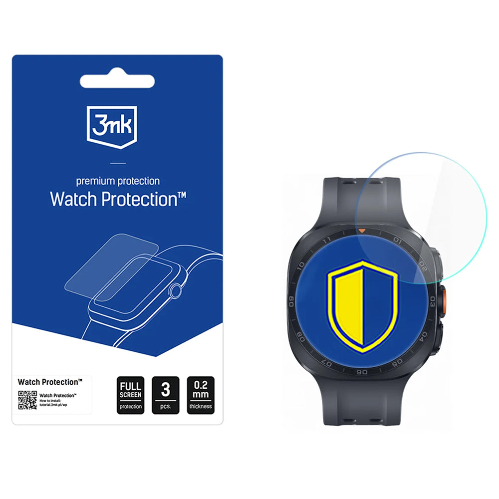 Προστατευτική Μεμβράνη 3MK FlexibleGlass για Samsung Galaxy Watch Ultra2, Σετ 3 τεμαχίων, Ευέλικτο Γυαλί