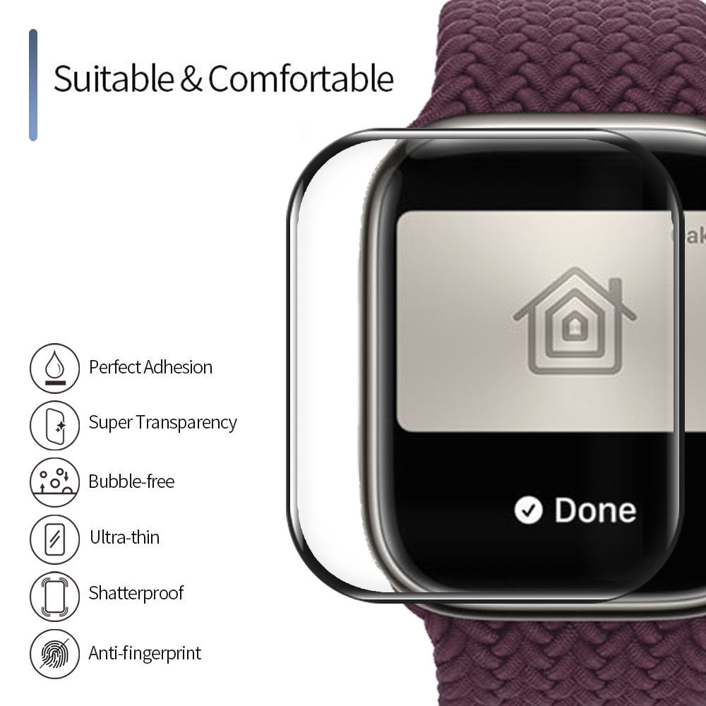 Προστατευτική Μεμβράνη Blueo High Molecule για Apple Watch 40mm Series, Ασφαλισμένο Γυαλί, Μαύρο