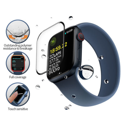 Προστατευτική Μεμβράνη Blueo High Molecule για Apple Watch 44mm Series, Ασφαλισμένο Γυαλί, Μαύρο