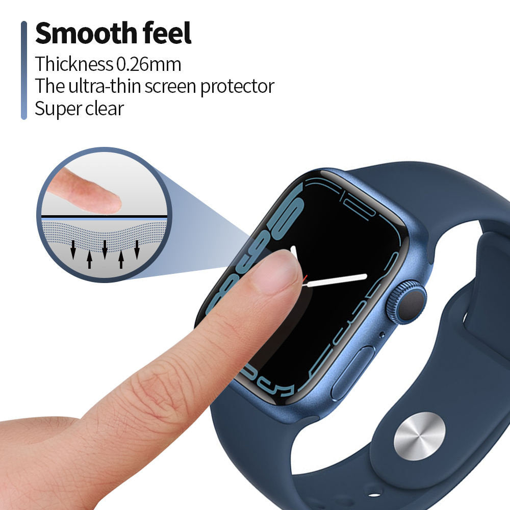 Προστατευτική Μεμβράνη Blueo High Molecule για Apple Watch 44mm Series, Ασφαλισμένο Γυαλί, Μαύρο