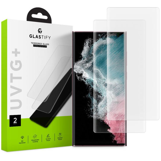 Προστατευτικό οθόνης GLASTIFY UVTG+ για Samsung Galaxy S22 Ultra 5G S908, γυαλί, κόλλα UV, σετ 2 τεμαχίων GST008 GST008