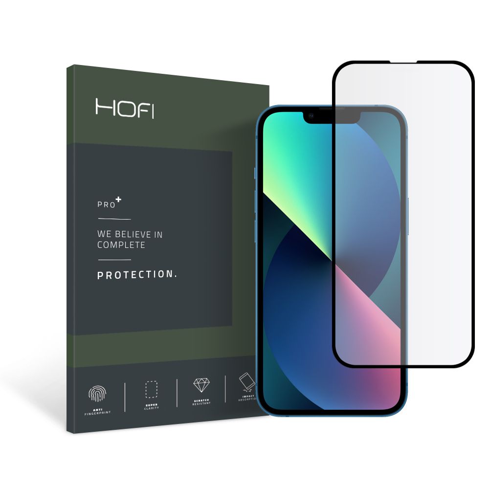 Προστατευτικό οθόνης HOFI PRO+ για Apple iPhone 13 Pro / 13, Σκληρυμένο γυαλί, Πλήρης κόλληση, Μαύρο