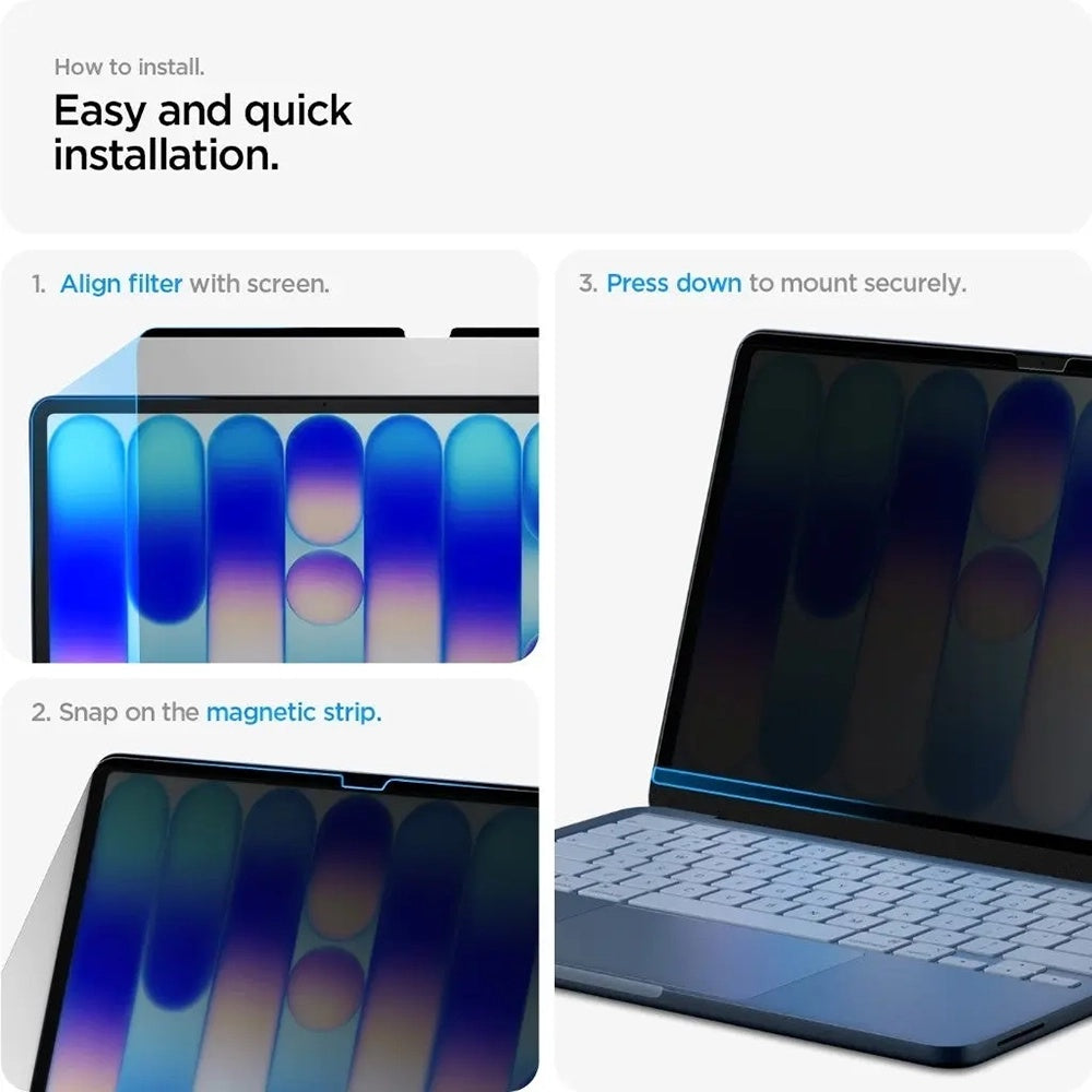 Προστατευτική Μεμβράνη Οθόνης Privacy Spigen Safe View Magnetic για Apple MacBook Neo 13inch, Πλαστικό AFL11670