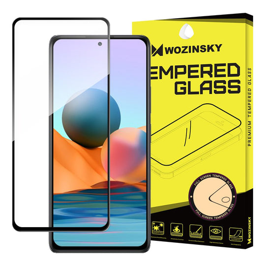 WZK Προστατευτικό οθόνης για Xiaomi 12T / 12T Pro / Redmi Note 10 Pro Max, Γυαλί, Πλήρης κόλλα, Μαύρο