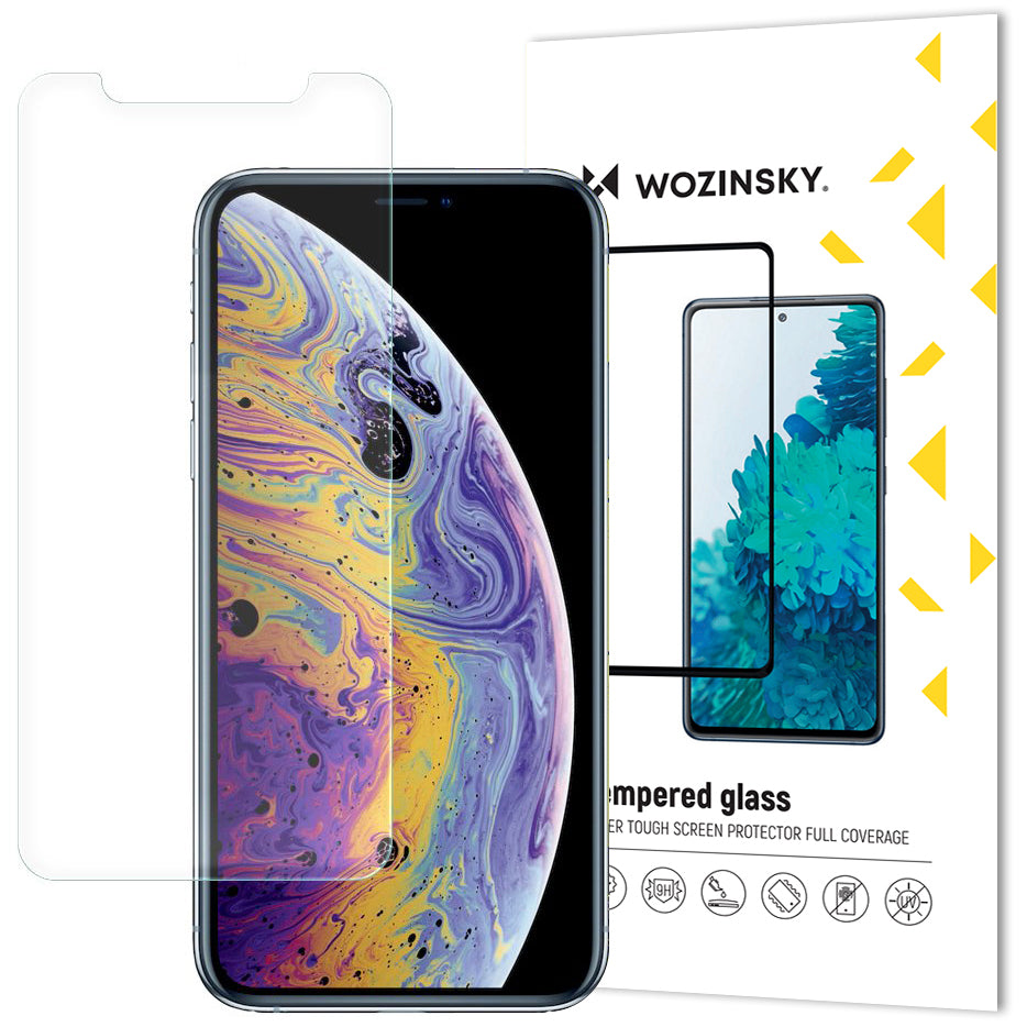 WZK Προστατευτικό οθόνης για Apple iPhone 11 Pro / XS / X, Γυαλί, Πλήρης κόλληση