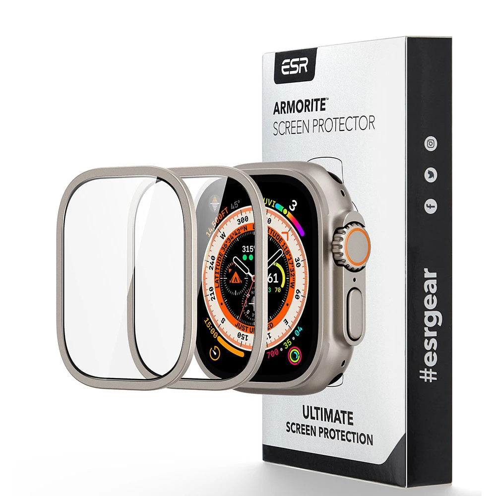 Προστατευτική Μεμβράνη ESR Armorite για Apple Watch Ultra Series, Σετ 2 τεμαχίων, Ενισχυμένο Γυαλί, Χάλκινο