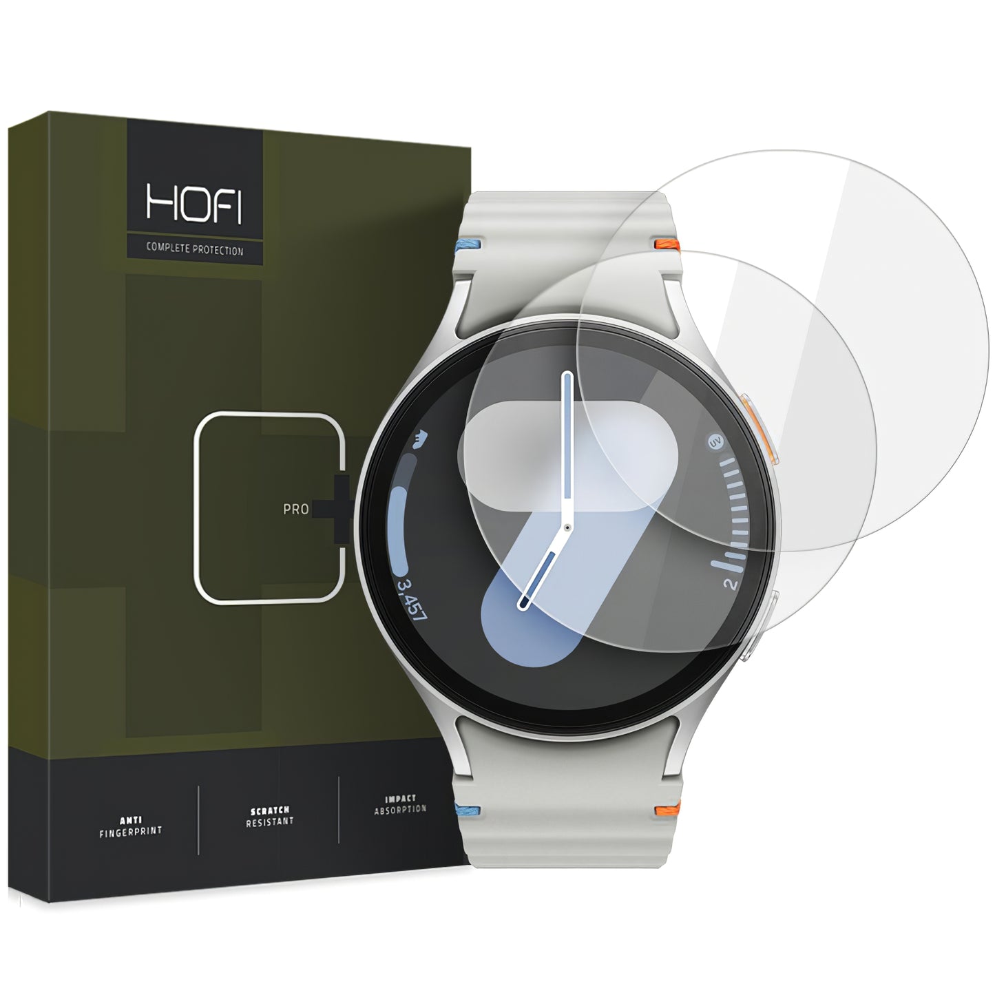 Προστατευτικό φύλλο αλουμινίου HOFI Glass PRO+ για Samsung Galaxy Watch7 / Watch6 / Watch5 / Watch4 40mm Series, Σετ 2 τεμαχίων, Προστατευμένο γυαλί 