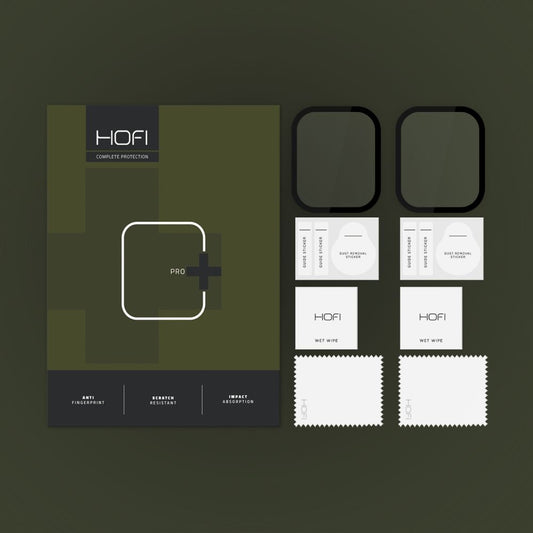 Προστατευτική μεμβράνη HOFI Hybrid PRO+ για Apple Watch 45mm Series, σετ 2 τεμαχίων, πλαστικό, μαύρο