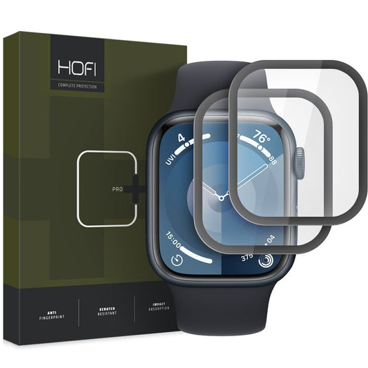 Προστατευτική μεμβράνη HOFI Hybrid PRO+ για Apple Watch 45mm Series, σετ 2 τεμαχίων, πλαστικό, μαύρο