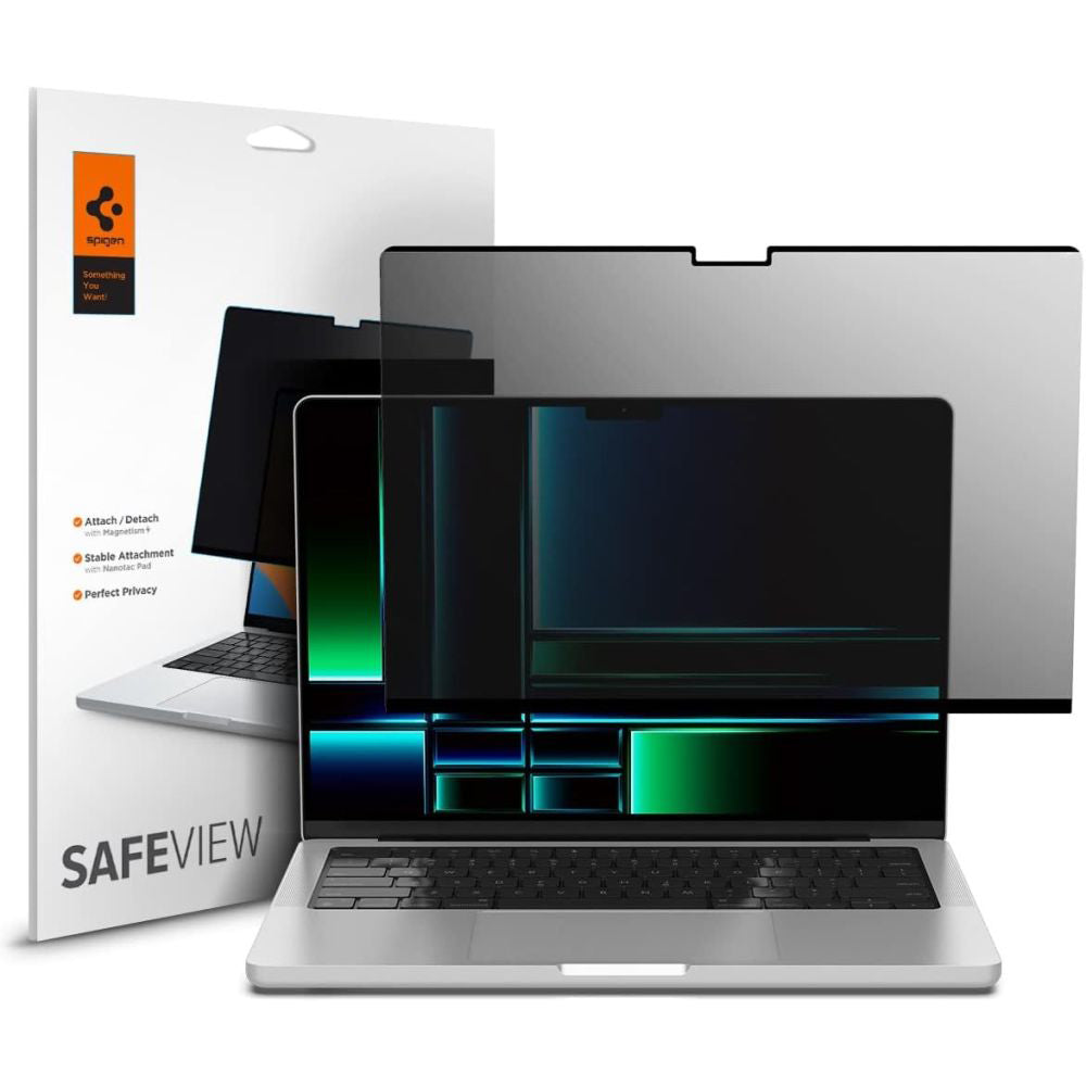 Προστατευτικό Φιλμ Οθόνης Privacy Spigen Safe View Magnetic για Apple MacBook Pro 14inch (2022) / (2024) / (2023) / (2021), Πλαστικό AFL06158
