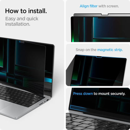 Προστατευτικό Φιλμ Οθόνης Privacy Spigen Safe View Magnetic για Apple MacBook Pro 14inch (2022) / (2024) / (2023) / (2021), Πλαστικό AFL06158