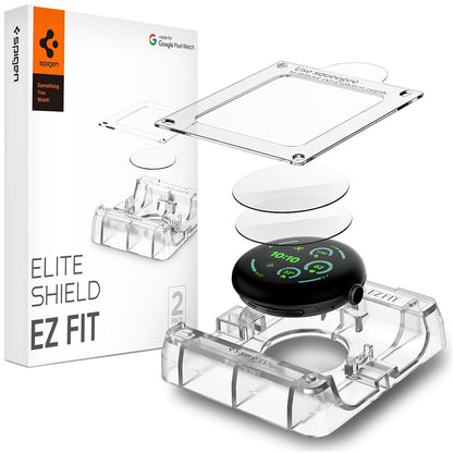 Spigen Elite Shield EZ FIT Protective Film for Google Pixel Watch 41mm Series, Set of 2, Tempered Glass, Transparent AFL08524