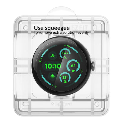 Spigen Elite Shield EZ FIT Protective Film for Google Pixel Watch 41mm Series, Set of 2, Tempered Glass, Transparent AFL08524