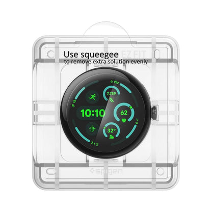 Προστατευτική Μεμβράνη Spigen Elite Shield EZ FIT για Google Pixel Watch 45mm Series, Σετ 2 τεμαχίων, Ασφαλισμένο Γυαλί, Διαφανές AFL08525