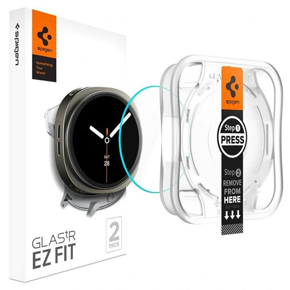 Προστατευτική Μεμβράνη Spigen GlastR EZ FIT για Samsung Galaxy Watch8 40mm, Σετ 2 τεμαχίων, Ενισχυμένο Γυαλί AGL09876