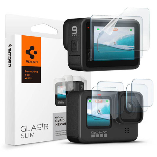 Προστατευτική Μεμβράνη Οθόνης και Φακού Spigen GlastR Slim για GoPro Hero 12 / 9 / 10 / 11, Ενισχυμένο Γυαλί, Σετ 6 τεμαχίων AGL03045