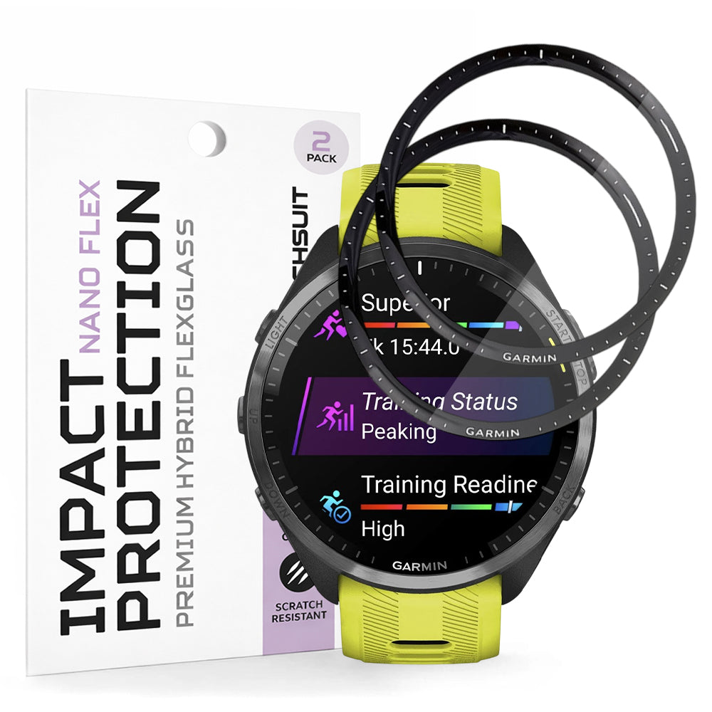 Προστατευτική Μεμβράνη Techsuit Nano Flex για Garmin Forerunner 965, Σετ 2 τεμαχίων, Πλαστική, Μαύρη
