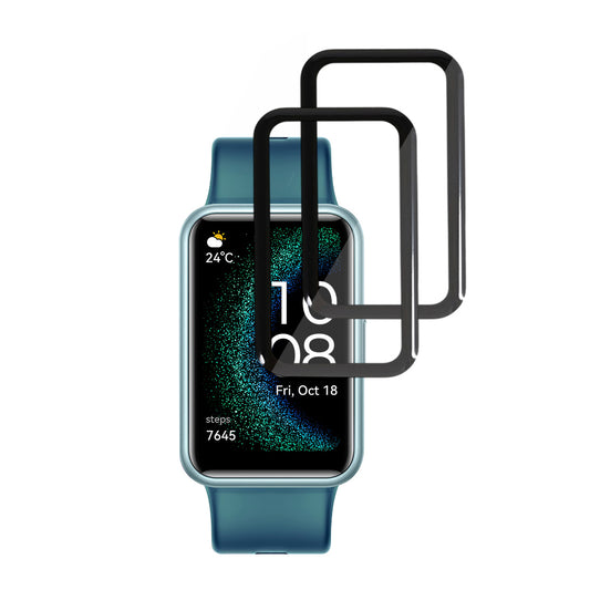 Προστατευτική Μεμβράνη Techsuit Nano Flex για Huawei Watch FIT SE, Σετ 2 τεμαχίων, Πλαστική, Μαύρη