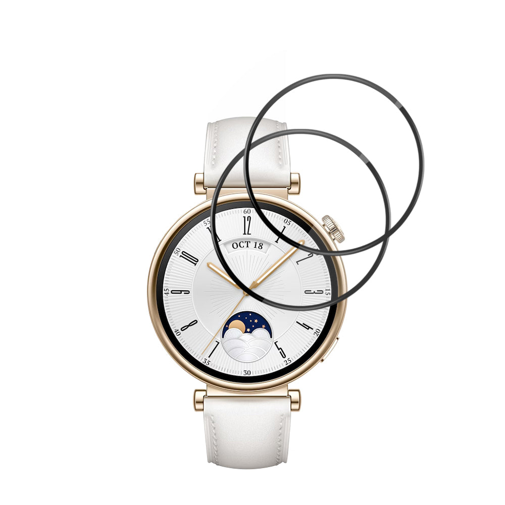 Προστατευτική Μεμβράνη Techsuit Nano Flex για Huawei Watch GT 4 41mm, Σετ 2 τεμαχίων, Πλαστική, Μαύρη