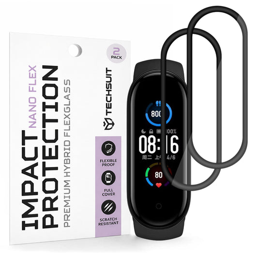 Προστατευτική Μεμβράνη Techsuit Nano Flex για Xiaomi Smart Band 6 / 5, Σετ 2 τεμαχίων, Πλαστική, Μαύρη