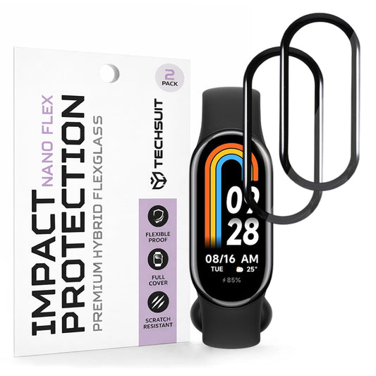 Προστατευτική Μεμβράνη Techsuit Nano Flex για Xiaomi Smart Band 8, Σετ 2 τεμαχίων, Πλαστική, Μαύρη