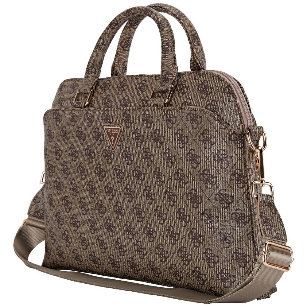 Τσάντα Guess 4G Triangle Logo για Laptop 15inch, Καφέ