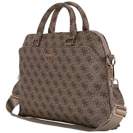 Τσάντα Guess 4G Triangle Logo για Laptop 15inch, Καφέ