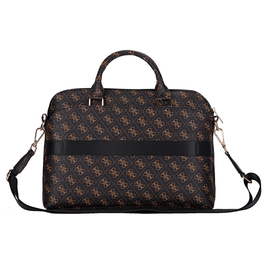 Τσάντα Guess 4G Triangle Logo για Laptop 15inch, Μαύρη Καφέ