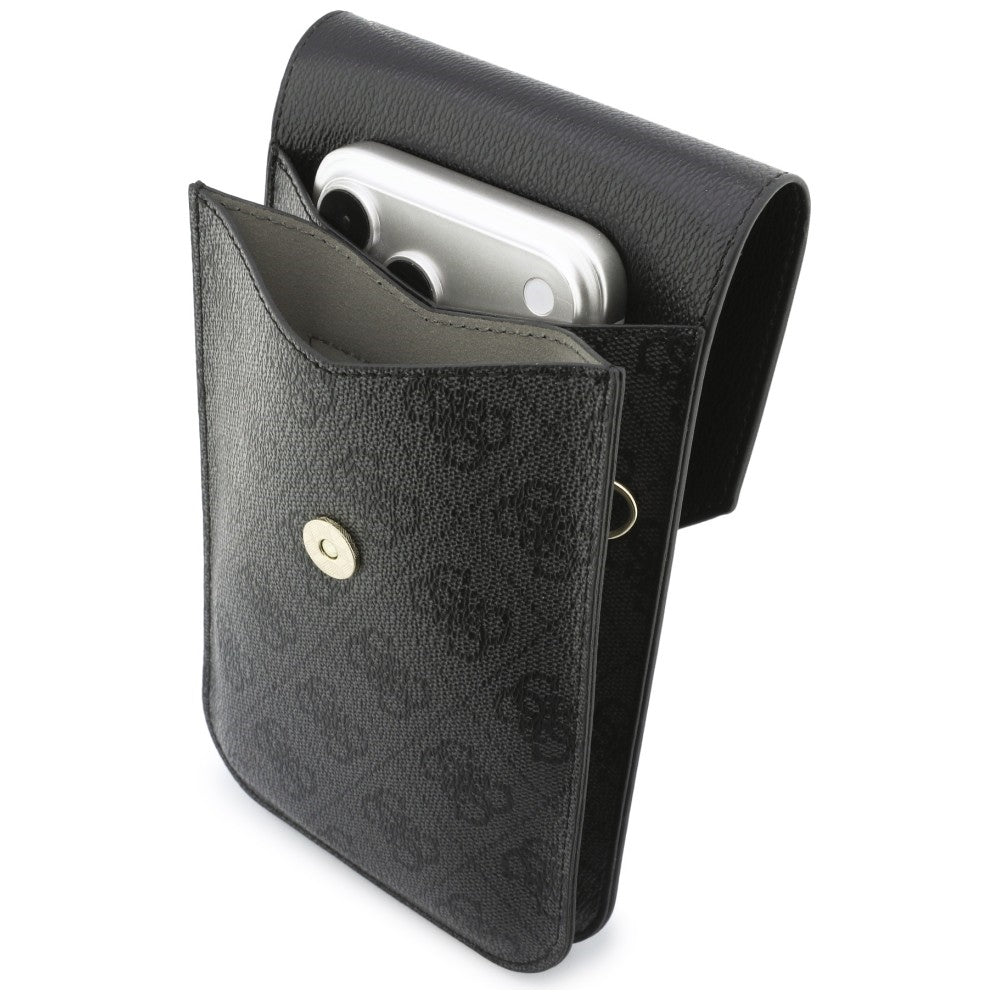 Πανκατευθυντική Θήκη για Τηλέφωνο, Guess, 4G Grained Classic Logo, Μαύρο