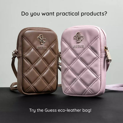 Τσάντα Παγκόσμια για Τηλέφωνο, Guess, Quilted 4G, Μαύρη