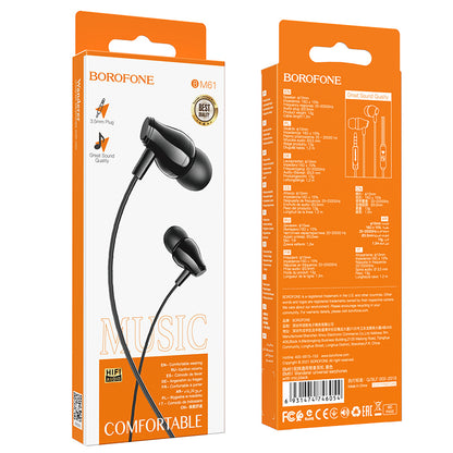 Ακουστικά Handsfree 3,5 mm Handsfree BM61 Wanderer, Μαύρο 