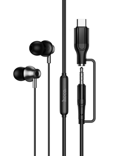 Ακουστικά Handsfree 3.5mm / USB-C HOCO M119A, Μαύρο