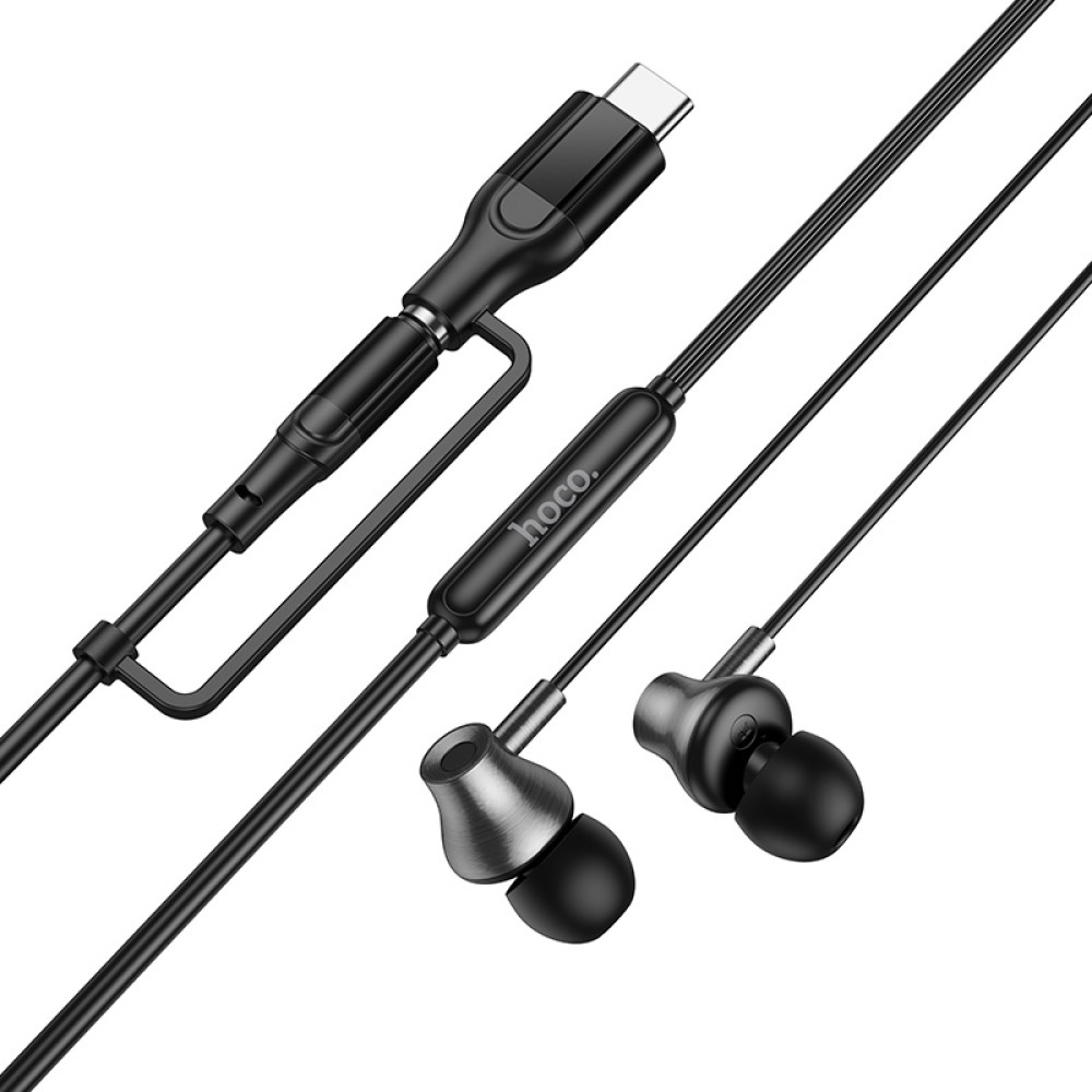 Ακουστικά Handsfree 3.5mm / USB-C HOCO M119A, Μαύρο