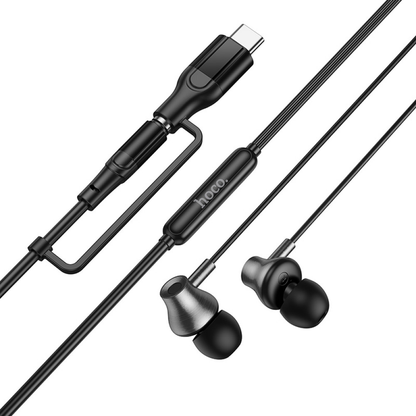 Ακουστικά Handsfree 3.5mm / USB-C HOCO M119A, Μαύρο