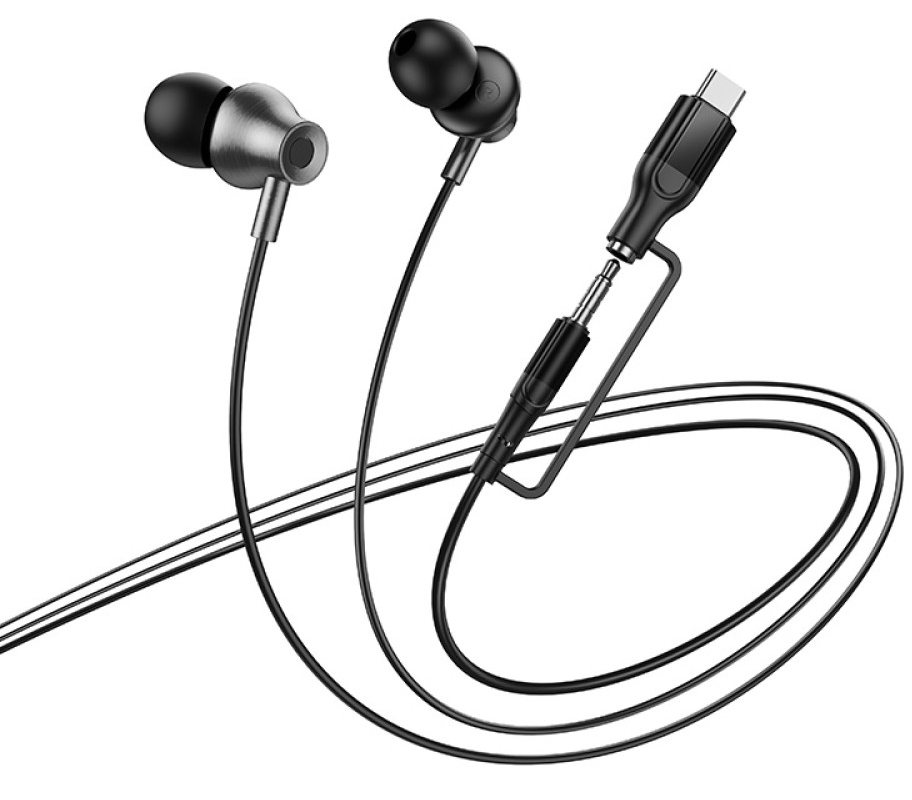 Ακουστικά Handsfree 3.5mm / USB-C HOCO M119A, Μαύρο