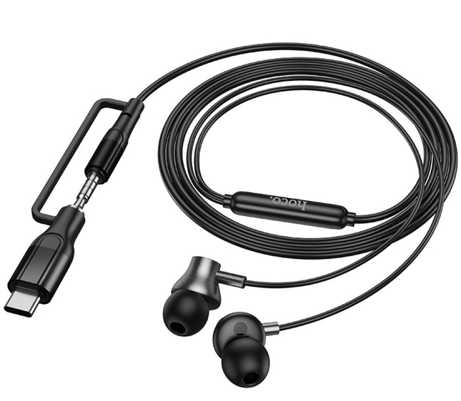 Ακουστικά Handsfree 3.5mm / USB-C HOCO M119A, Μαύρο