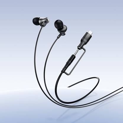 Ακουστικά Handsfree 3.5mm / USB-C HOCO M119A, Μαύρο