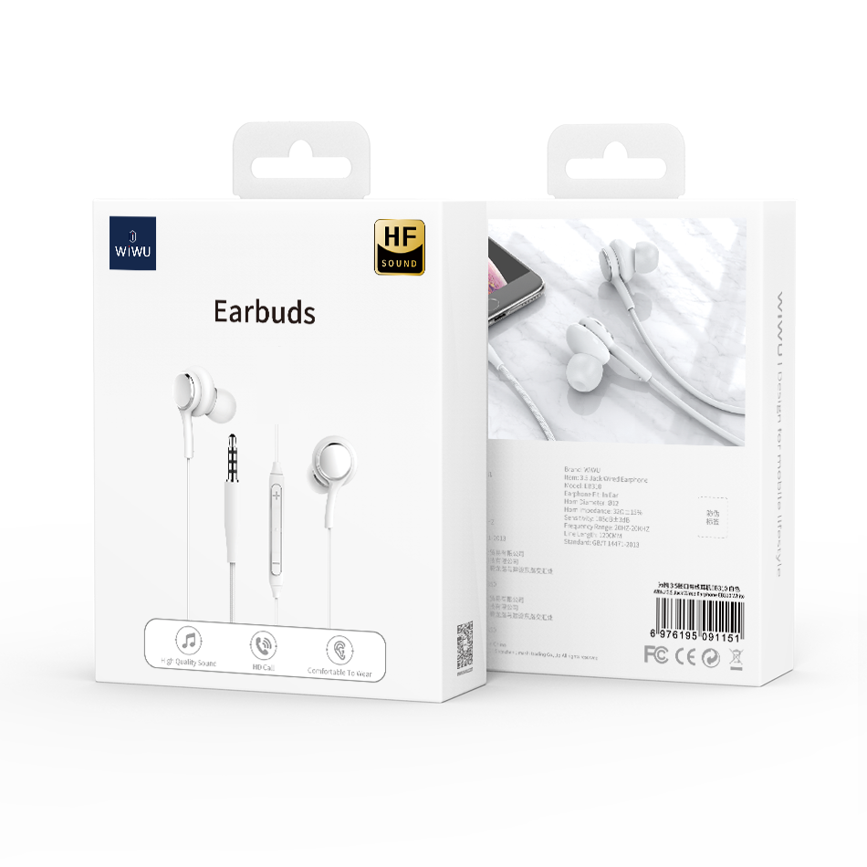 Handsfree 3.5mm WiWu EB310, Λευκό 