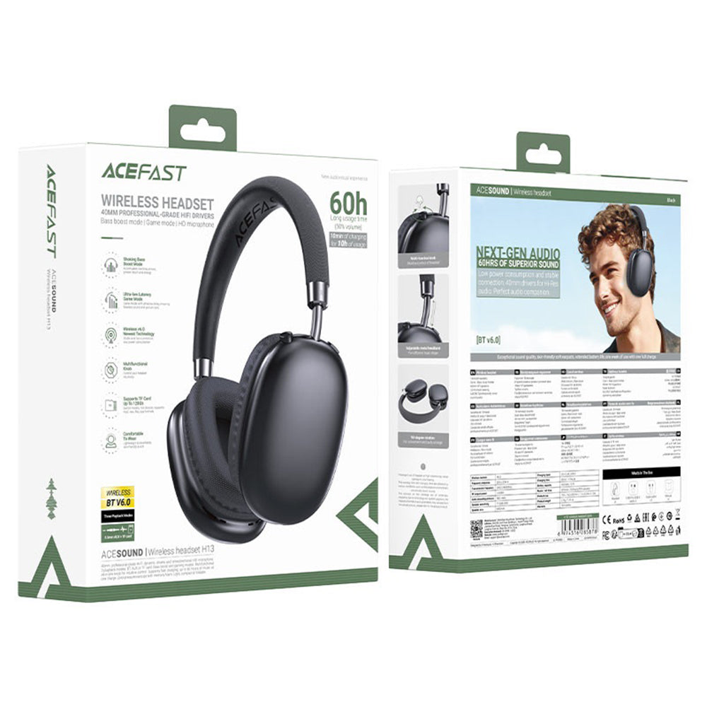 Handsfree Bluetooth Acefast H13, A2DP, Μαύρο