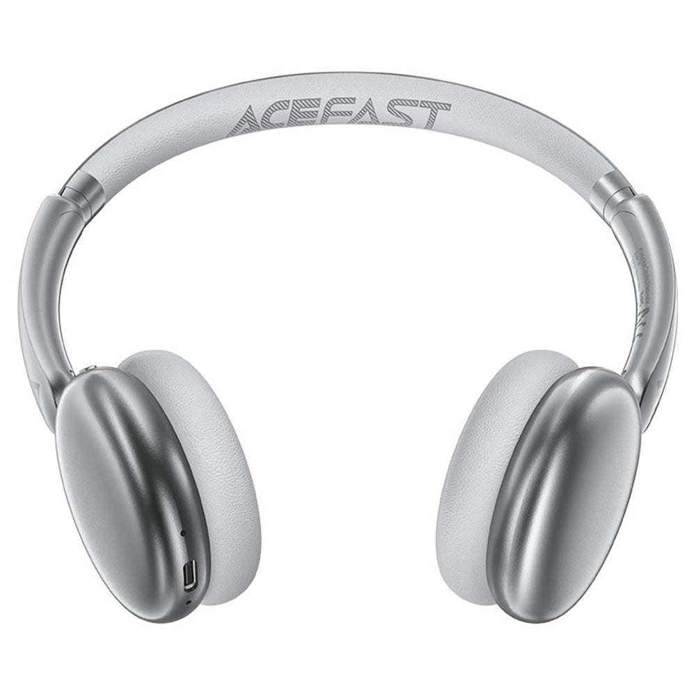 Handsfree Bluetooth Acefast H8, A2DP, ANC, Ασημί