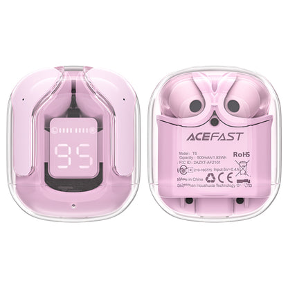 Handsfree Bluetooth Acefast T6, TWS, Ροζ