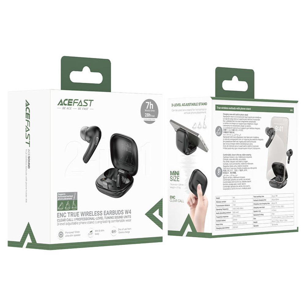 Handsfree Bluetooth Acefast W4, TWS, Μπεζ