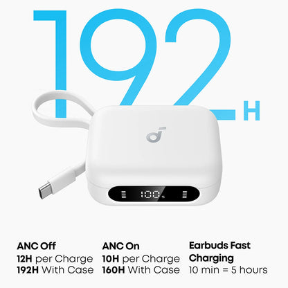 Handsfree Bluetooth Anker P41i, TWS, ANC, Λευκό A3937G21