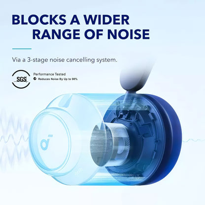 Anker SoundCore Space Q45 Bluetooth Handsfree, πολλαπλών σημείων, A2DP, ANC, μπλε A3040G31 